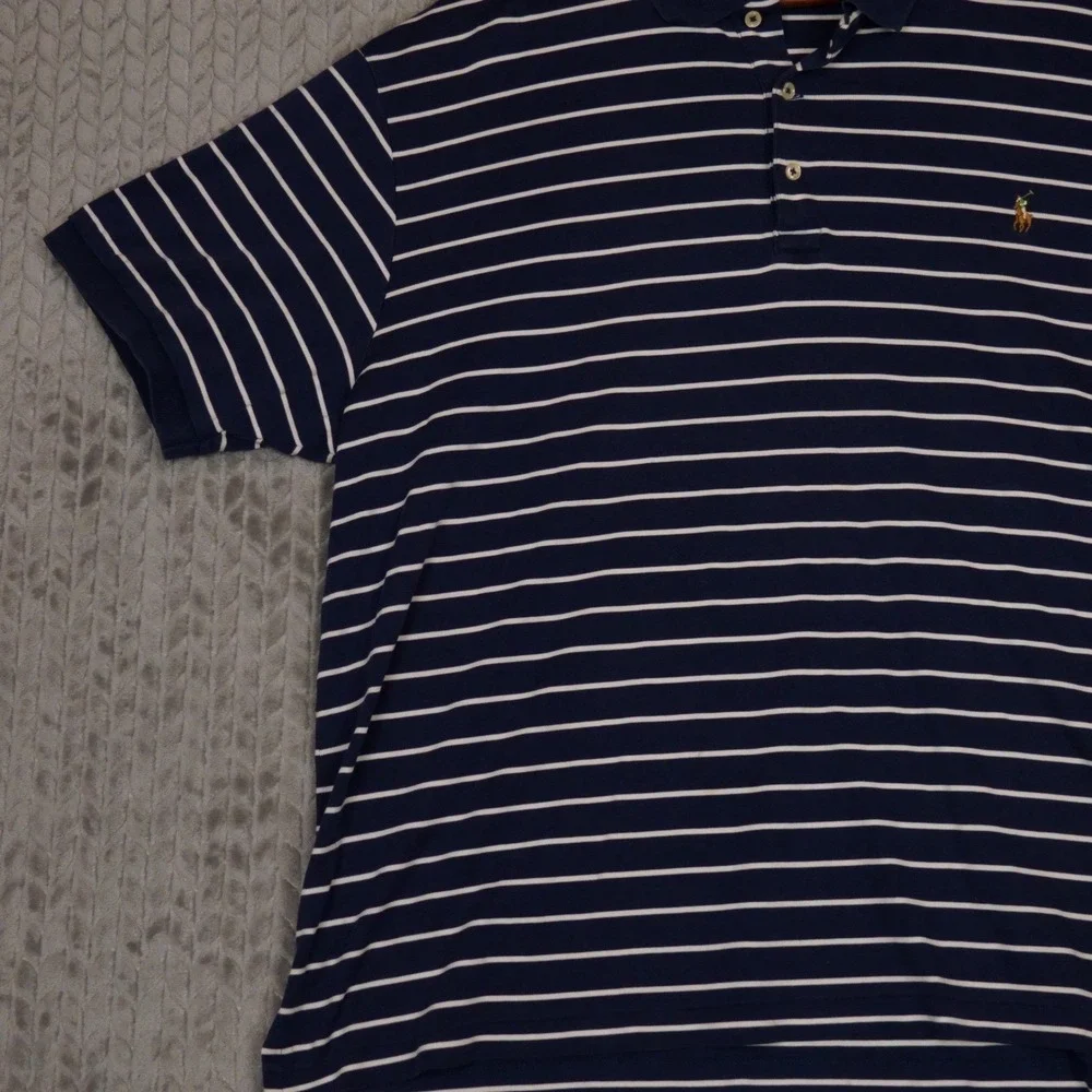 Polo Ralph Lauren Polo Mens 2XB Navy White Striped Pony Cotton Jersey